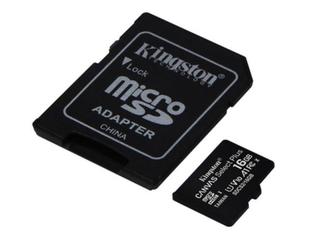 Флеш-карта Kingston Canvas Select Plus microSD (16Gb, microSD, Class 10 UHS-I, SD-адаптер)
