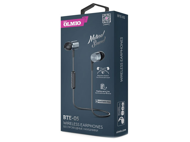 Беспроводные наушники Olmio Wireless Earphones BTE-05 (черные, пульт/микрофон)