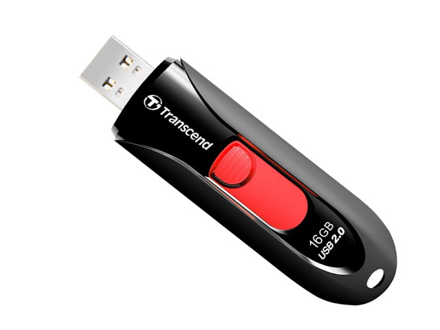 Флеш-карта Transcend JetFlash 590 (16Gb, USB 2.0, черная/красная)