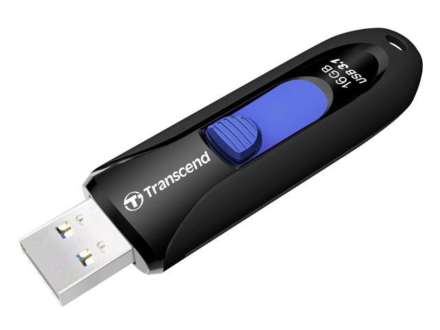 Флеш-карта Transcend JetFlash 790 (16Gb, USB 3.1, черная/синяя)