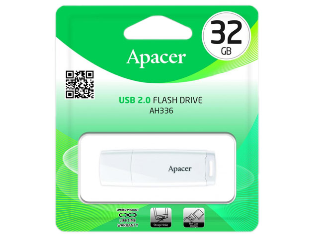 Флеш-карта Apacer Flash Drive AH336 (32Gb, USB 2.0, белая)