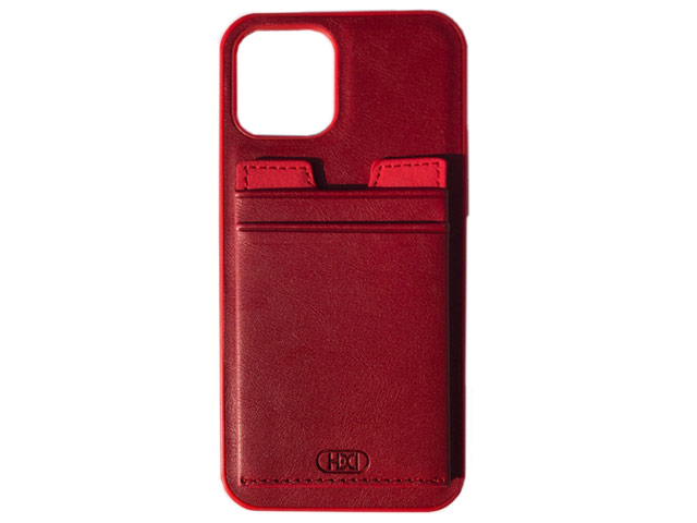 Чехол HDD Luxury Card Slot Case для Apple iPhone 12 mini (красный, кожаный)