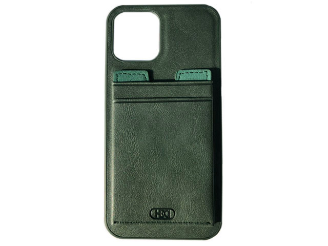 Чехол HDD Luxury Card Slot Case для Apple iPhone 12 mini (темно-зеленый, кожаный)