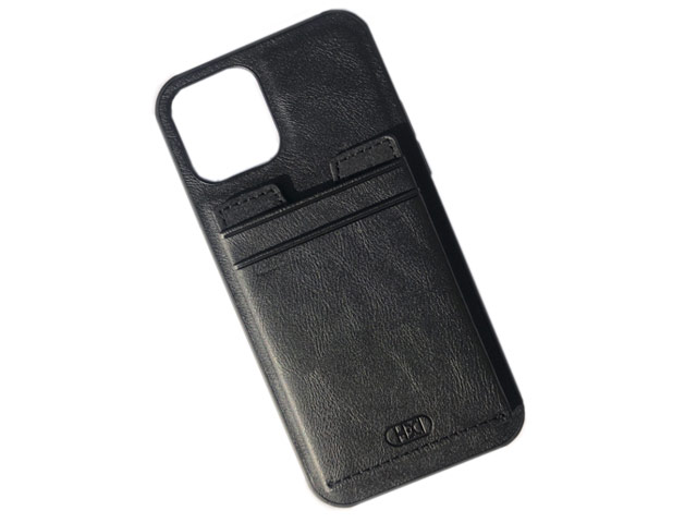 Чехол HDD Luxury Card Slot Case для Apple iPhone 12 pro max (черный, кожаный)