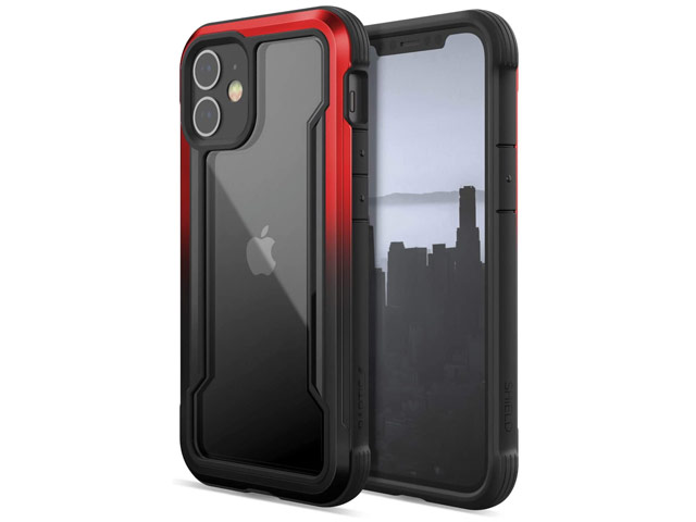 Чехол X-doria Defense Shield для Apple iPhone 12 mini (красный/черный, маталлический)