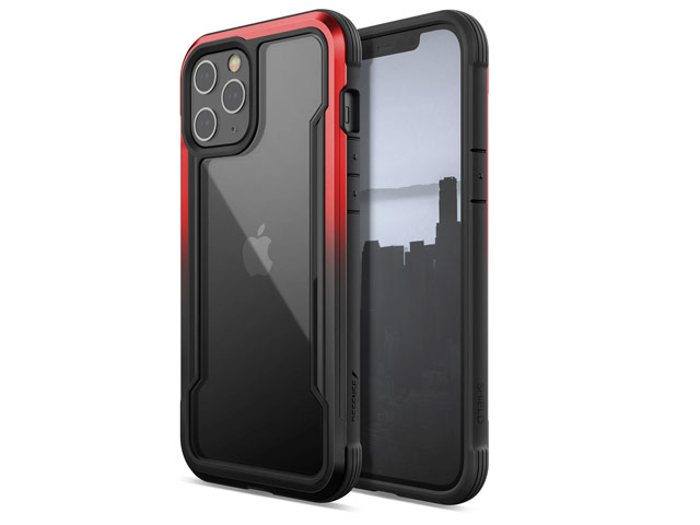 Чехол X-doria Defense Shield для Apple iPhone 12 pro max (красный/черный, маталлический)