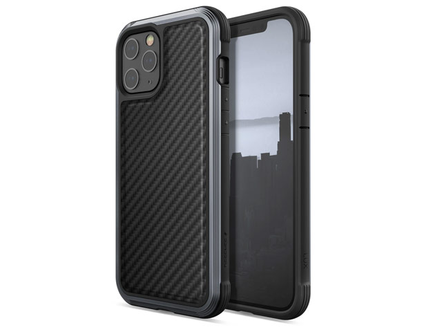 Чехол X-doria Defense Lux для Apple iPhone 12/12 pro (Black Carbon, маталлический)