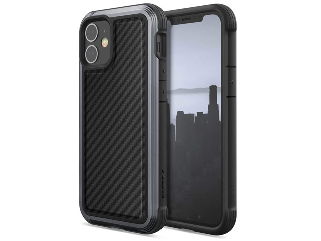 Чехол X-doria Defense Lux для Apple iPhone 12 mini (Black Carbon, маталлический)