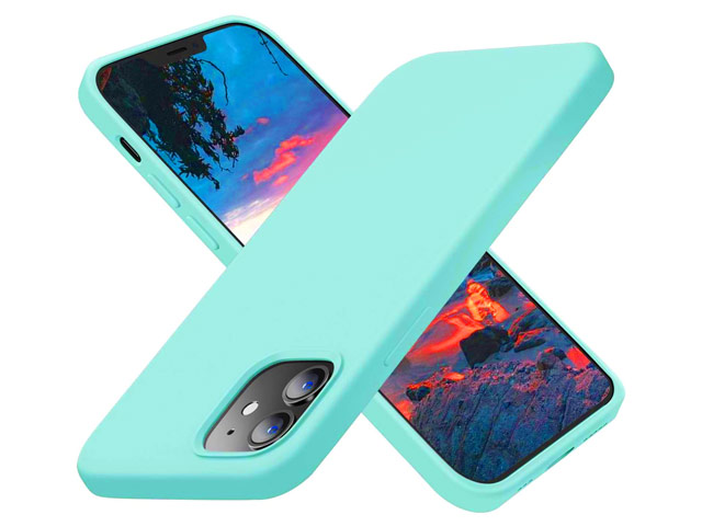 Чехол Yotrix LiquidSilicone для Apple iPhone 12 mini (бирюзовый, гелевый)