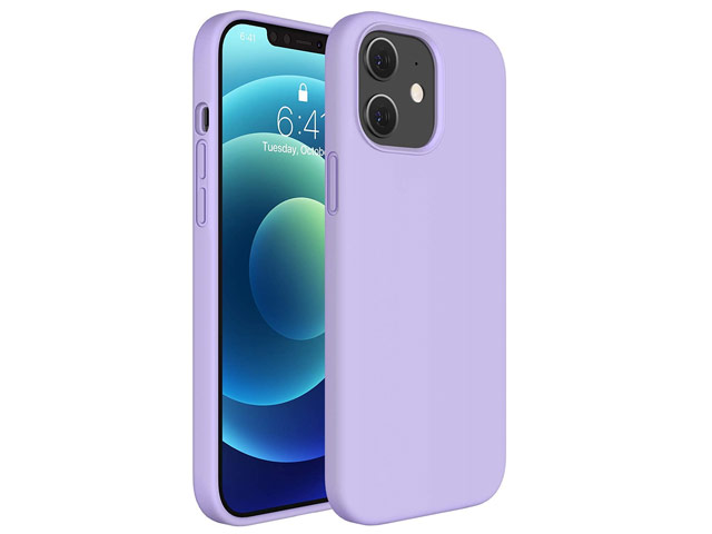 Чехол Yotrix LiquidSilicone для Apple iPhone 12 mini (сиреневый, гелевый)