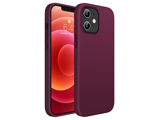 Чехол Yotrix LiquidSilicone для Apple iPhone 12 mini (фиолетовый, гелевый)