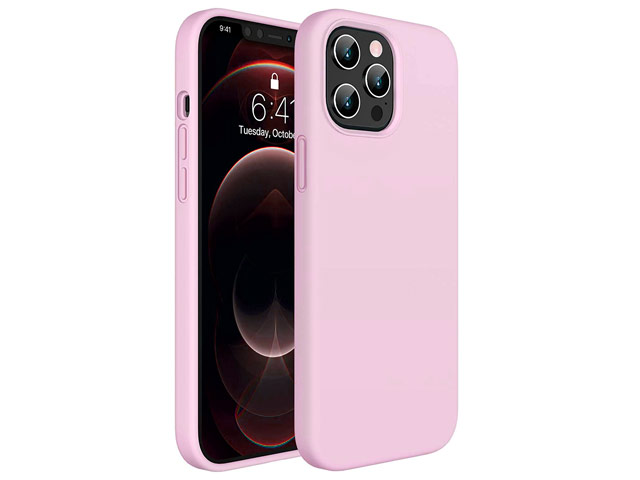 Чехол Yotrix LiquidSilicone для Apple iPhone 12 pro max (розовый, гелевый)