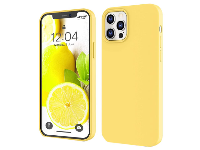 Чехол Yotrix LiquidSilicone для Apple iPhone 12 pro max (желтый, гелевый)