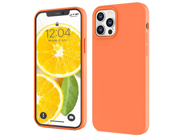 Чехол Yotrix LiquidSilicone для Apple iPhone 12 pro max (оранжевый, гелевый)
