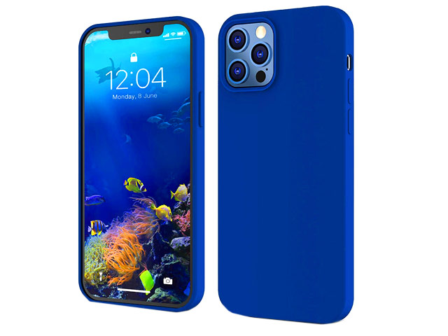 Чехол Yotrix LiquidSilicone для Apple iPhone 12/12 pro (синий, гелевый)