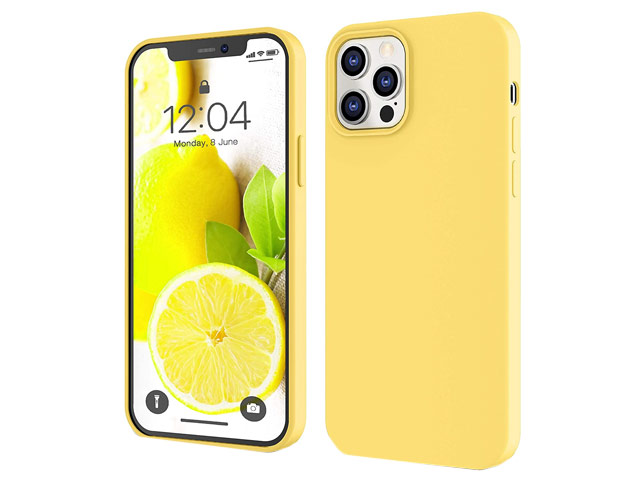 Чехол Yotrix LiquidSilicone для Apple iPhone 12/12 pro (желтый, гелевый)