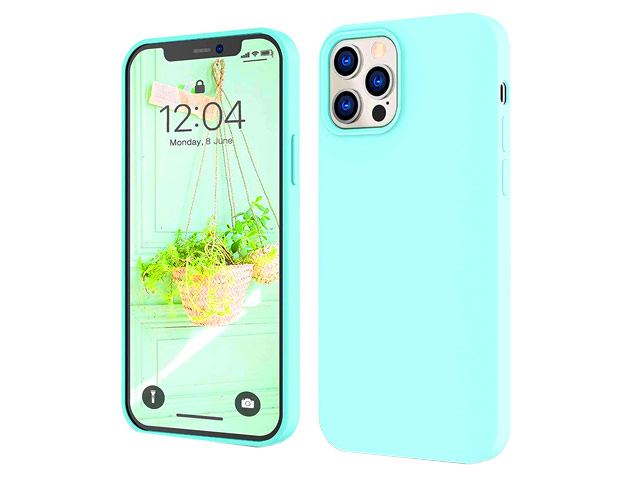 Чехол Yotrix LiquidSilicone для Apple iPhone 12/12 pro (бирюзовый, гелевый)