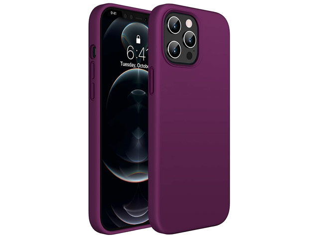 Чехол Yotrix LiquidSilicone для Apple iPhone 12/12 pro (фиолетовый, гелевый)