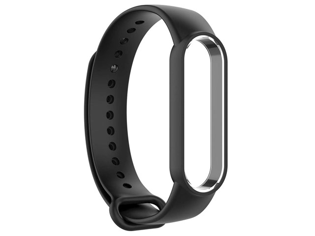 Ремешок для браслета Xiaomi Mi Band 5 (черный, силиконовый)