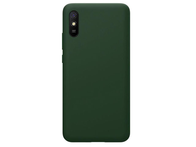 Чехол Yotrix LiquidSilicone для Xiaomi Redmi 9A (темно-зеленый, гелевый)