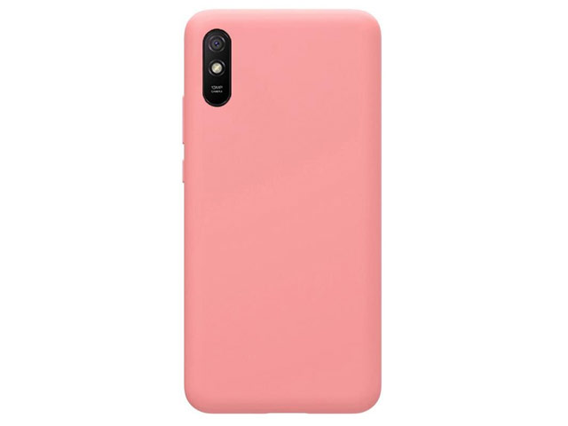 Чехол Yotrix LiquidSilicone для Xiaomi Redmi 9A (розовый, гелевый)