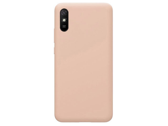 Чехол Yotrix LiquidSilicone для Xiaomi Redmi 9A (бежевый, гелевый)