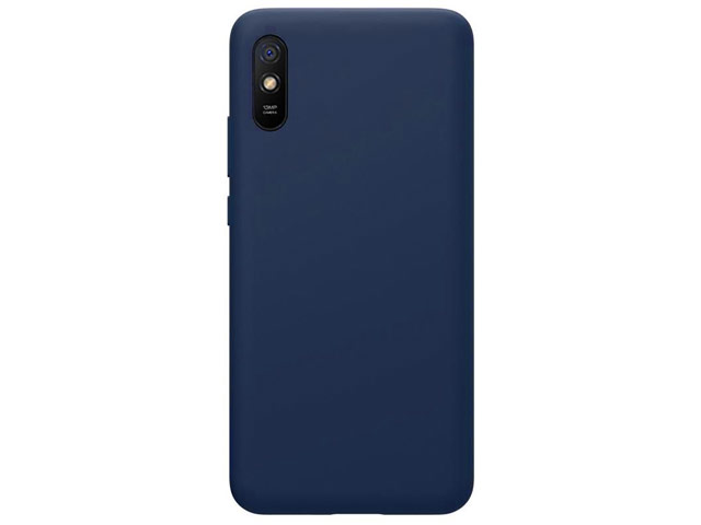 Чехол Yotrix LiquidSilicone для Xiaomi Redmi 9A (темно-синий, гелевый)