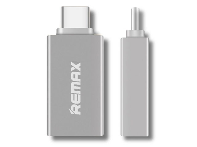 Адаптер Remax OTG-TYPE-C универсальный (USB Type C, USB 3.0, серебристый)