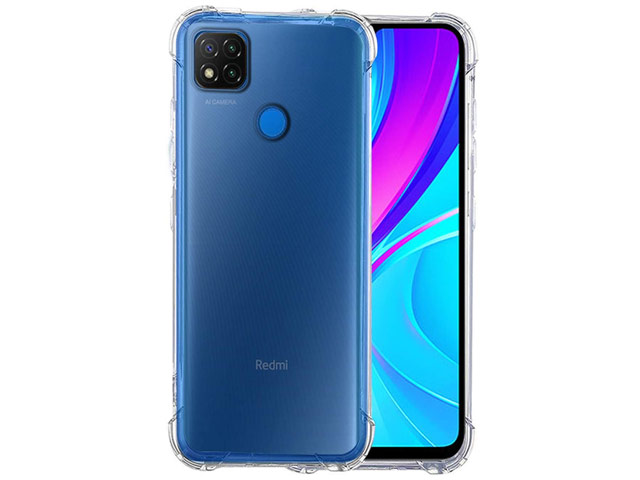 Чехол Yotrix Shockproof TPU для Xiaomi Redmi 9C (прозрачный, гелевый)