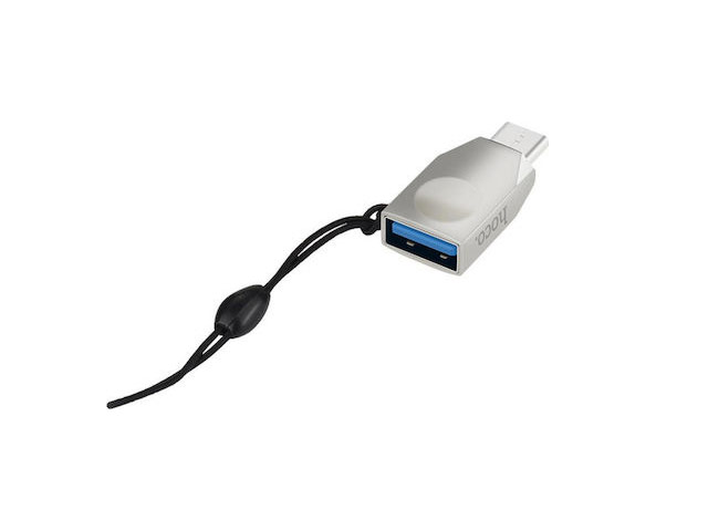 Адаптер hoco Type-C to USB Converter UA9 универсальный (USB-C, USB 3.0, серебристый)