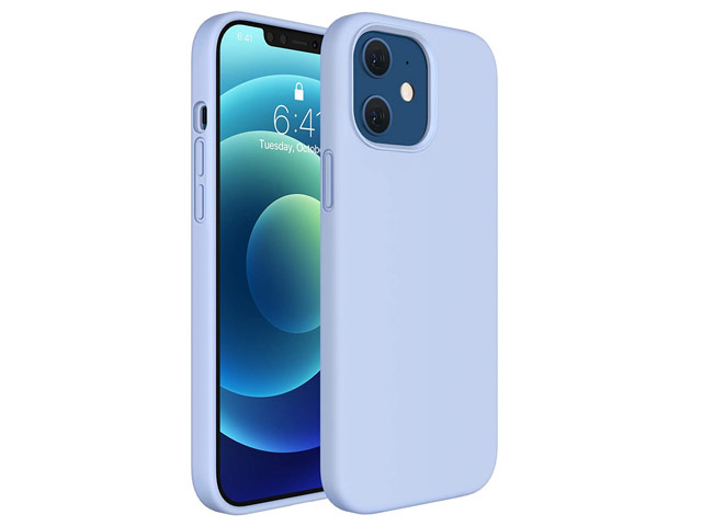 Чехол Yotrix LiquidSilicone для Apple iPhone 12 mini (голубой, гелевый)