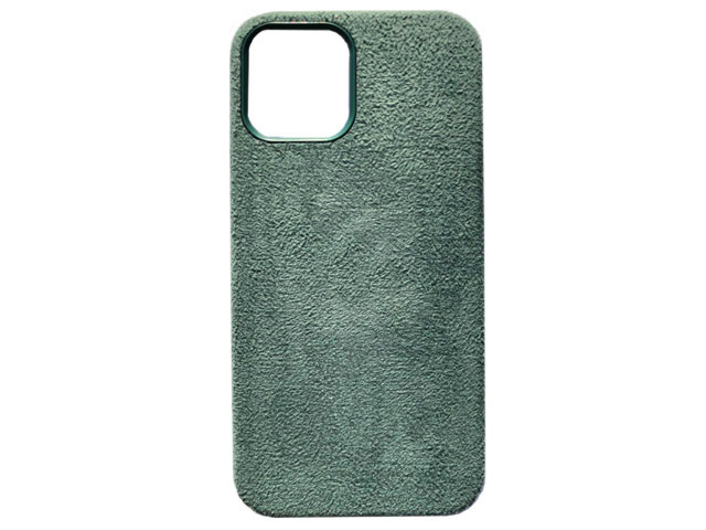 Чехол Yotrix Alcantara Case для Apple iPhone 12 mini (темно-зеленый, алькантара)