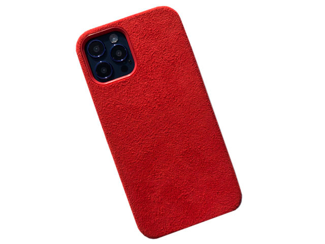 Чехол Yotrix Alcantara Case для Apple iPhone 12 pro max (красный, алькантара)