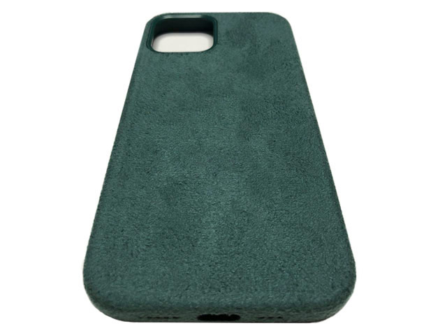 Чехол Yotrix Alcantara Case для Apple iPhone 12 pro max (темно-зеленый, алькантара)