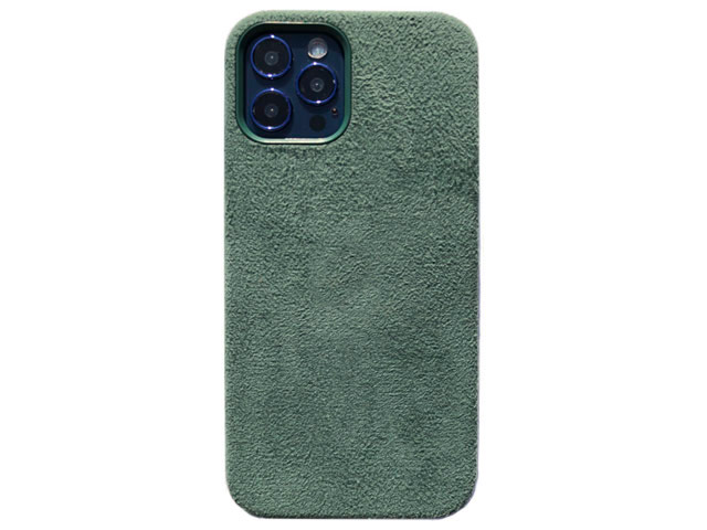 Чехол Yotrix Alcantara Case для Apple iPhone 12/12 pro (темно-зеленый, алькантара)