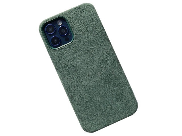 Чехол Yotrix Alcantara Case для Apple iPhone 12/12 pro (темно-зеленый, алькантара)