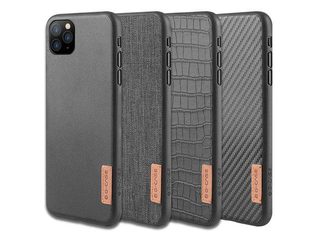 Чехол G-Case Dark Series для Apple iPhone 12 pro max (Black Leather, кожаный)