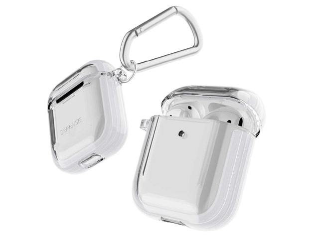 Чехол X-Doria Defense Clear для Apple AirPods (белый, гелевый/пластиковый)