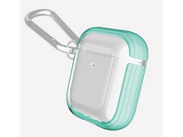 Чехол X-Doria Defense Clear для Apple AirPods (бирюзовый, гелевый/пластиковый)