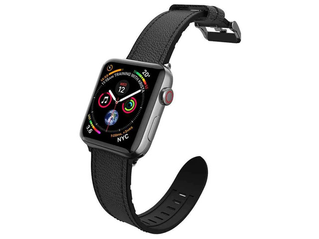 Ремешок для часов X-Doria Hybrid Leather Band для Apple Watch (42/44 мм, черный, кожаный)