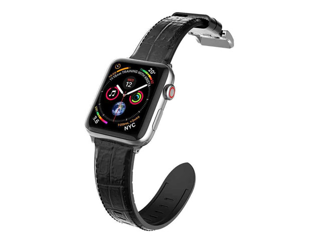 Ремешок для часов X-Doria Hybrid Leather Croco Band для Apple Watch (42/44 мм, черный, кожаный)