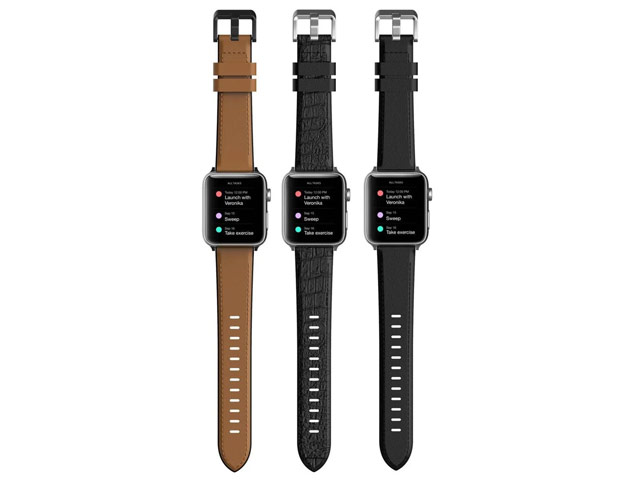 Ремешок для часов X-Doria Hybrid Leather Croco Band для Apple Watch (42/44 мм, черный, кожаный)