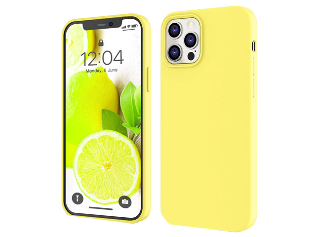 Чехол Yotrix LiquidSilicone для Apple iPhone 12/12 pro (лимонный, гелевый)