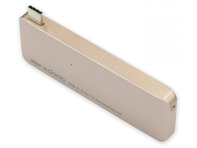 Адаптер X-Doria Core Type-C Hub универсальный (USB Type C, 2 x USB 3.0, SD/TF, розово-золотистый)