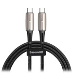 USB-кабель Baseus Water Drop-Shaped Lamp Cable универсальный (USB-C, 1 метр, черный, 60W, PD, QC 3.0, 480Mbps)