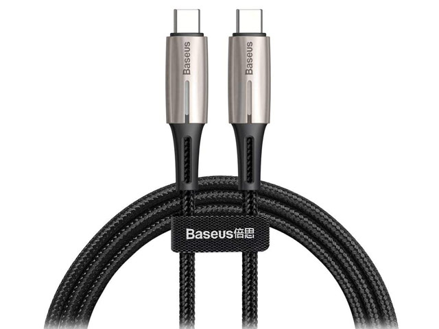 USB-кабель Baseus Water Drop-Shaped Lamp Cable универсальный (USB-C, 1 метр, черный, 60W, PD, QC 3.0, 480Mbps)