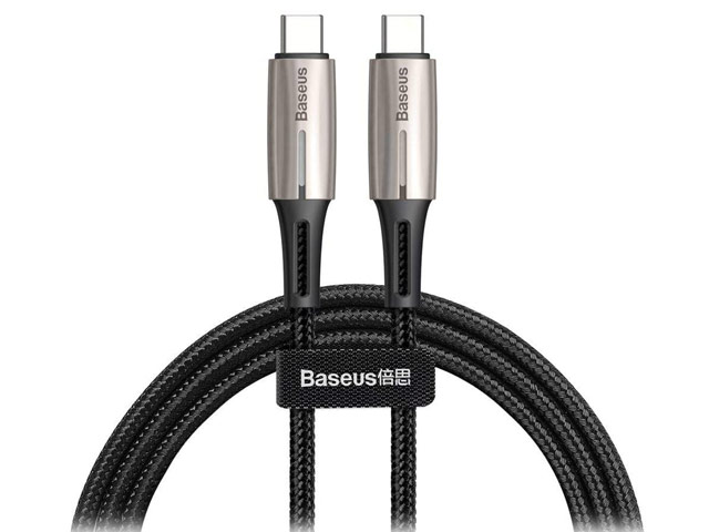 USB-кабель Baseus Water Drop-Shaped Lamp Cable универсальный (USB-C, 1 метр, черный, 60W, PD, QC 3.0, 480Mbps)