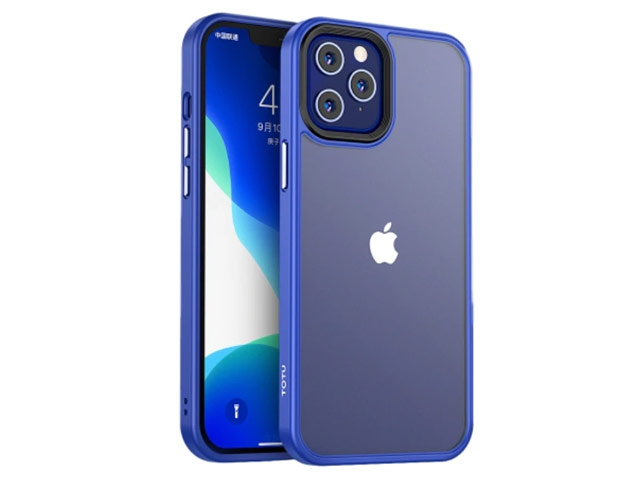Чехол Totu Sofe Fiber Series для Apple iPhone 12 pro max (синий, пластиковый)