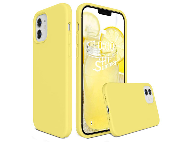 Чехол Yotrix LiquidSilicone для Apple iPhone 12 mini (лимонный, гелевый)