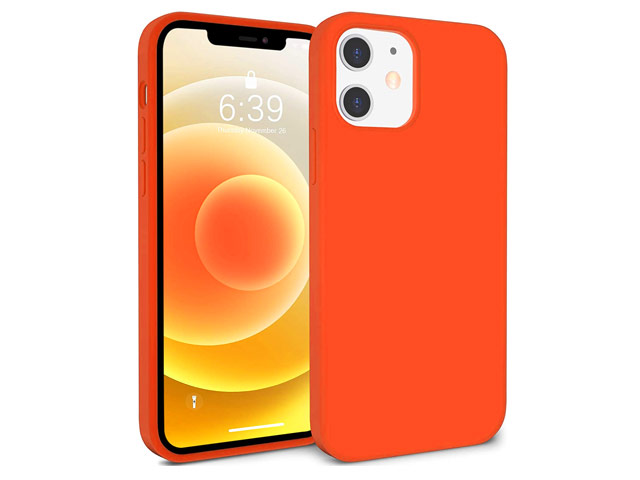 Чехол Yotrix LiquidSilicone для Apple iPhone 12 mini (ярко-оранжевый, гелевый)